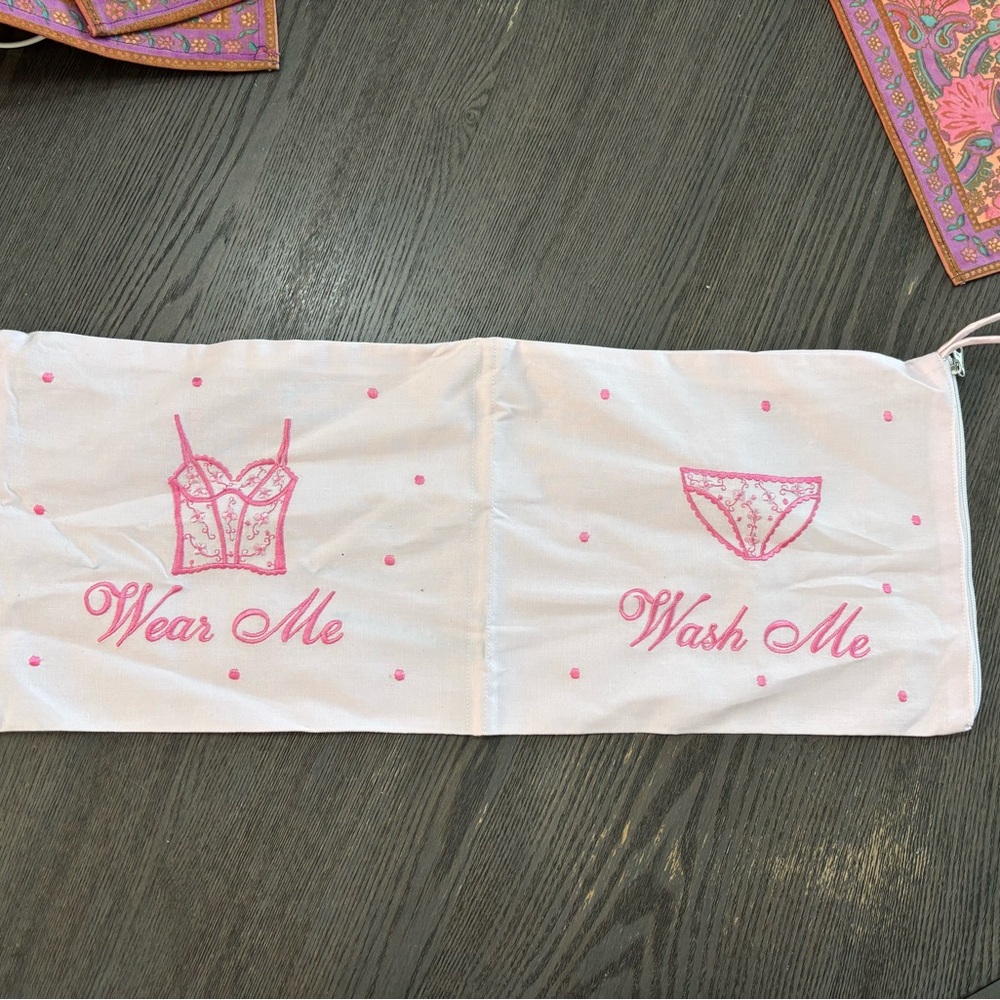 Pink and White Lingerie Bag - Picture 2 of 7